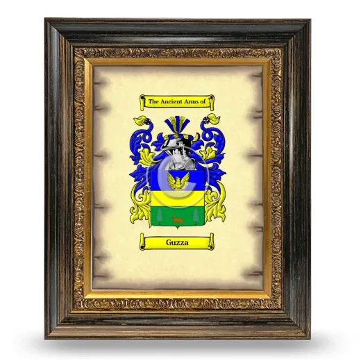 Guzza Coat of Arms Framed - Heirloom