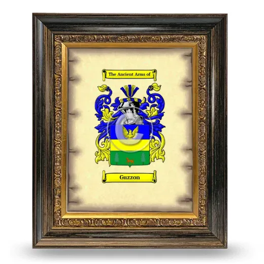 Guzzon Coat of Arms Framed - Heirloom
