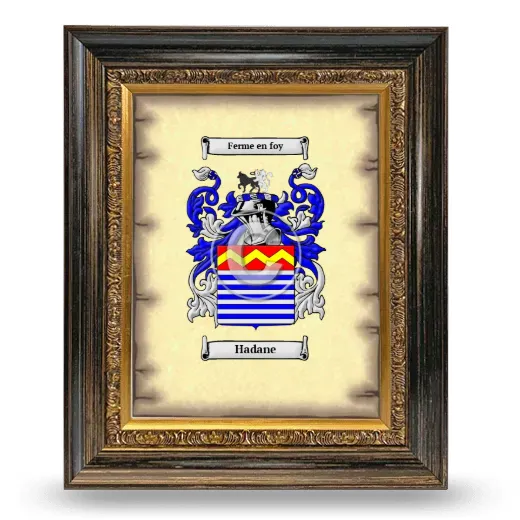 Hadane Coat of Arms Framed - Heirloom