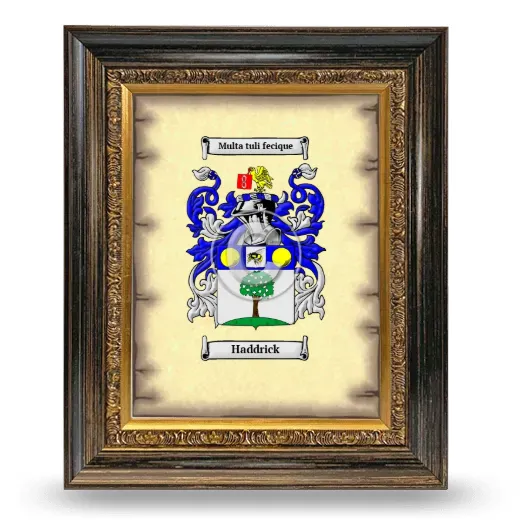 Haddrick Coat of Arms Framed - Heirloom