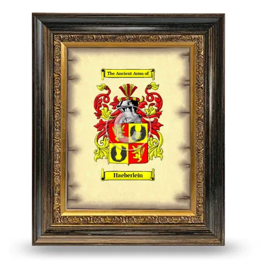 Haeberlein Coat of Arms Framed - Heirloom