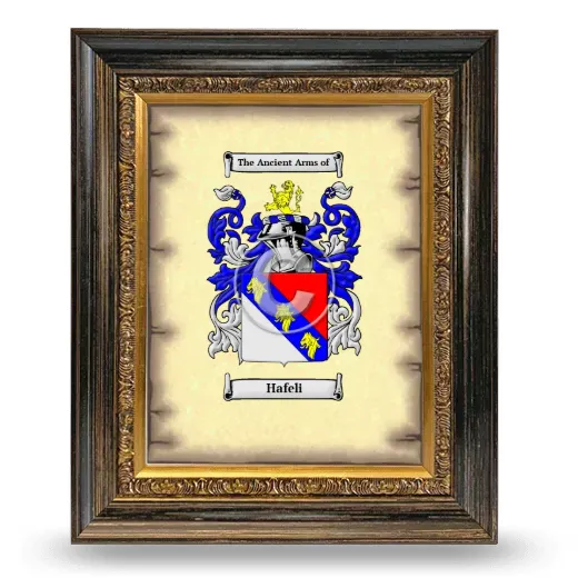 Hafeli Coat of Arms Framed - Heirloom