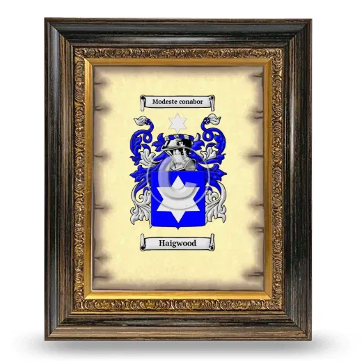 Haigwood Coat of Arms Framed - Heirloom