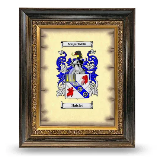 Haislet Coat of Arms Framed - Heirloom