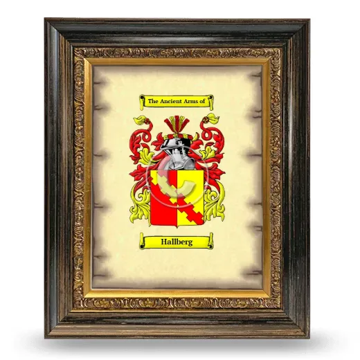 Hallberg Coat of Arms Framed - Heirloom