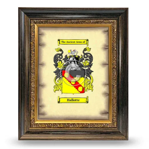 Hallotte Coat of Arms Framed - Heirloom