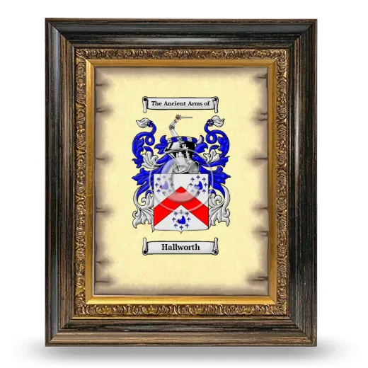 Hallworth Coat of Arms Framed - Heirloom