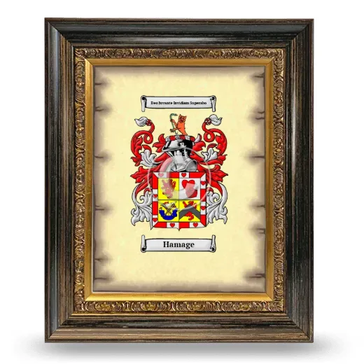 Hamage Coat of Arms Framed - Heirloom
