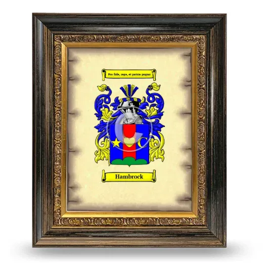 Hambrock Coat of Arms Framed - Heirloom