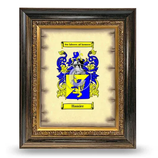 Hamier Coat of Arms Framed - Heirloom