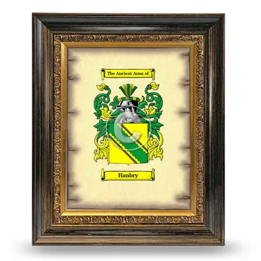 Hanbry Coat of Arms Framed - Heirloom
