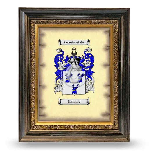 Hannay Coat of Arms Framed - Heirloom