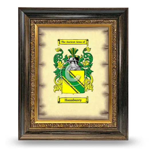 Hannburey Coat of Arms Framed - Heirloom