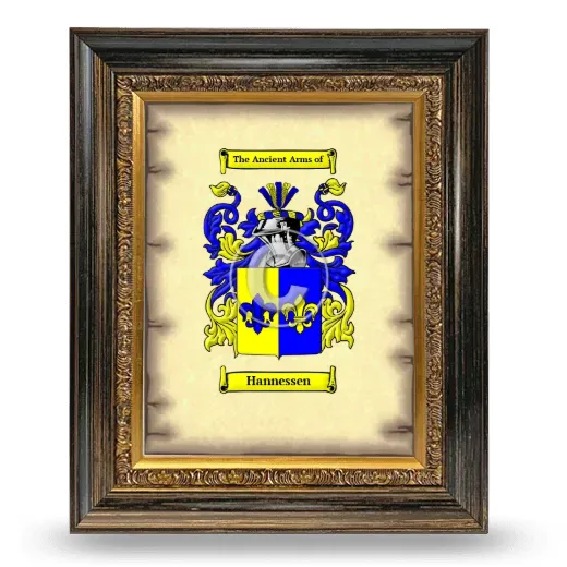 Hannessen Coat of Arms Framed - Heirloom