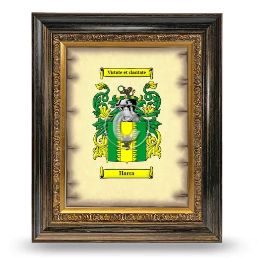 Harra Coat of Arms Framed - Heirloom