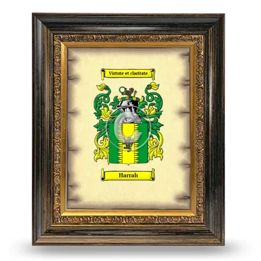 Harrah Coat of Arms Framed - Heirloom