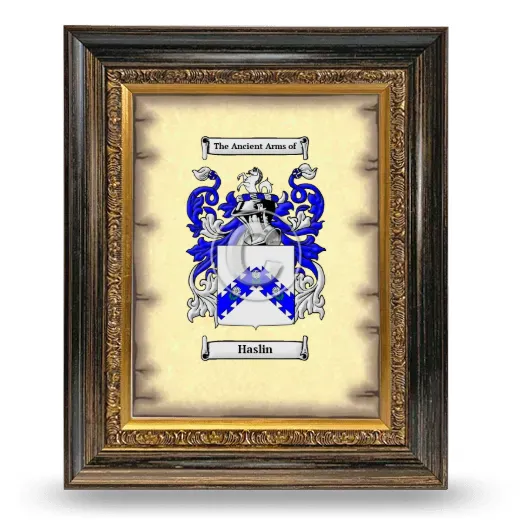 Haslin Coat of Arms Framed - Heirloom