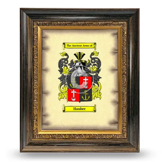 Hauber Coat of Arms Framed - Heirloom