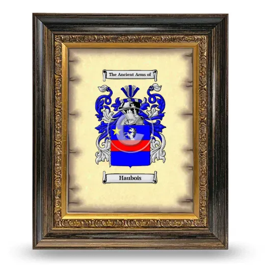 Haubois Coat of Arms Framed - Heirloom