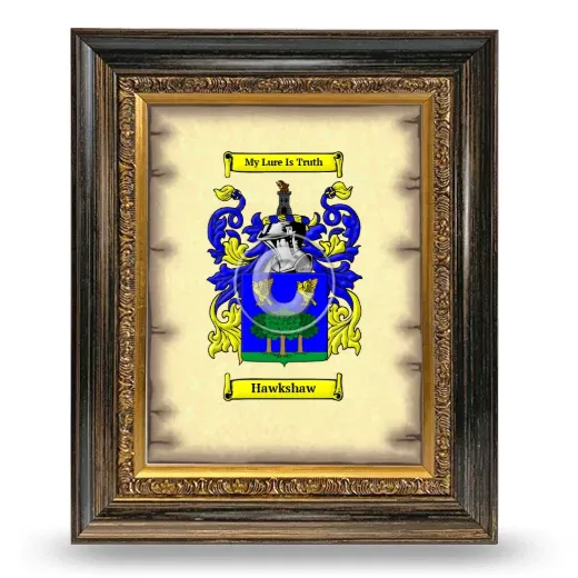 Hawkshaw Coat of Arms Framed - Heirloom