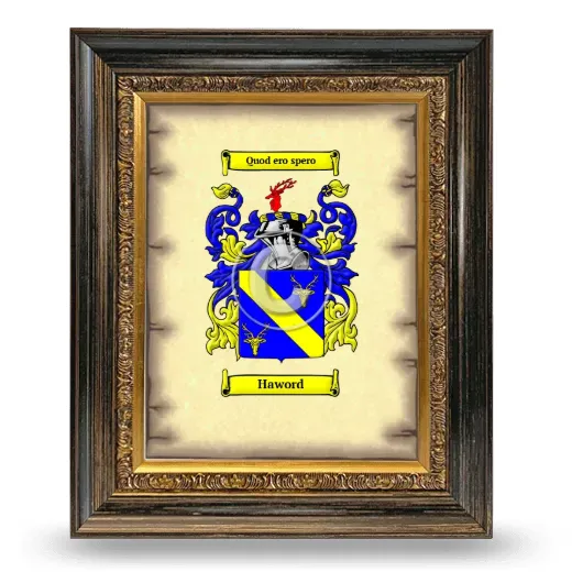 Haword Coat of Arms Framed - Heirloom