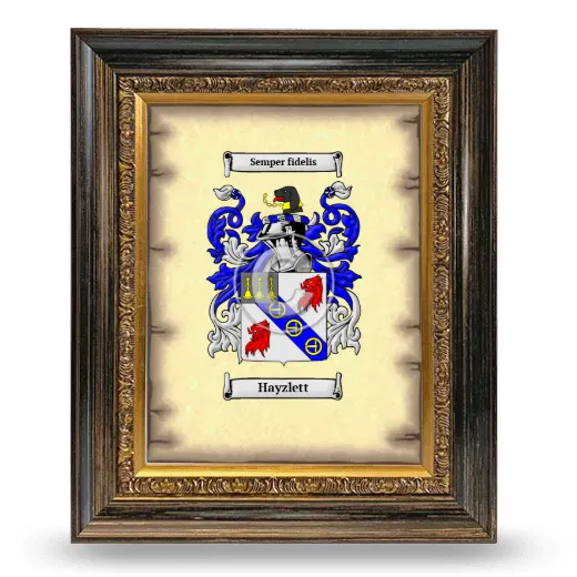 Hayzlett Coat of Arms Framed - Heirloom