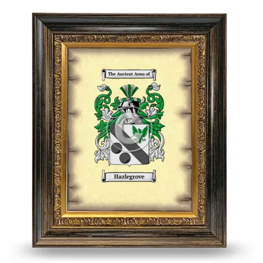 Hazlegrove Coat of Arms Framed - Heirloom