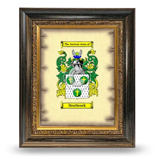 Heathcock Coat of Arms Framed - Heirloom