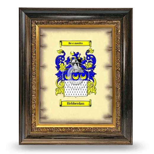 Hebberdan Coat of Arms Framed - Heirloom