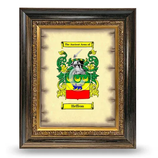 Heffron Coat of Arms Framed - Heirloom