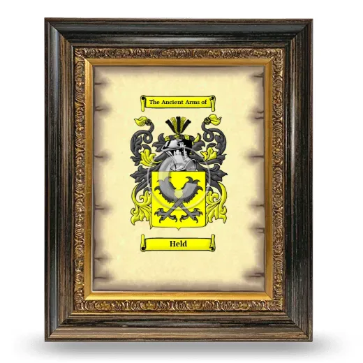 Held Coat of Arms Framed - Heirloom