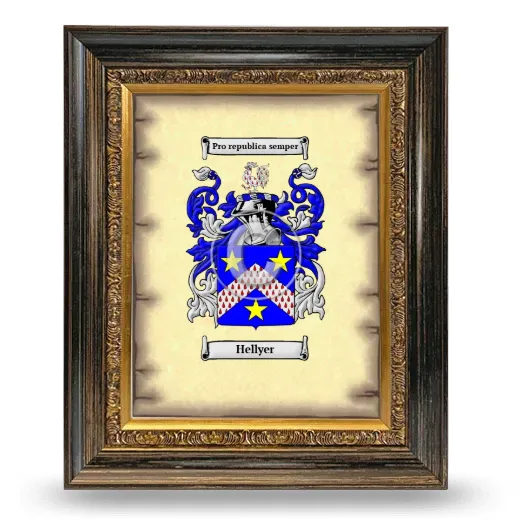 Hellyer Coat of Arms Framed - Heirloom