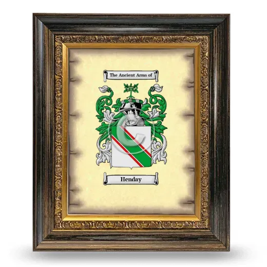 Henday Coat of Arms Framed - Heirloom