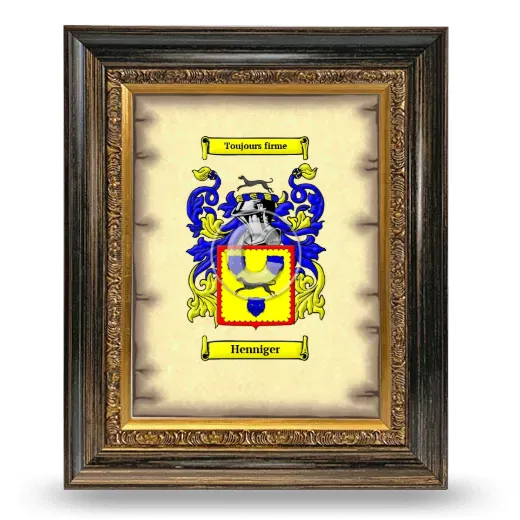 Henniger Coat of Arms Framed - Heirloom