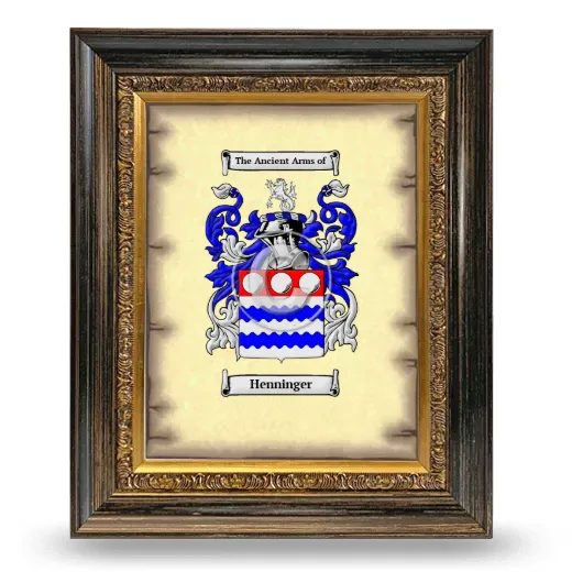 Henninger Coat of Arms Framed - Heirloom