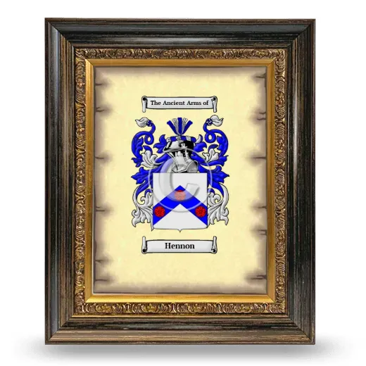 Hennon Coat of Arms Framed - Heirloom