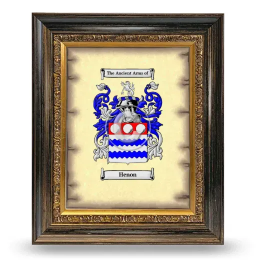 Henon Coat of Arms Framed - Heirloom