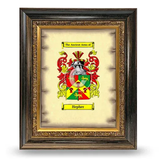 Hepher Coat of Arms Framed - Heirloom