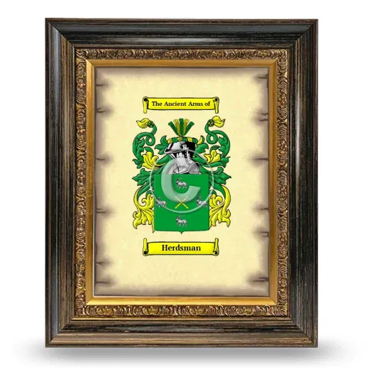Herdsman Coat of Arms Framed - Heirloom