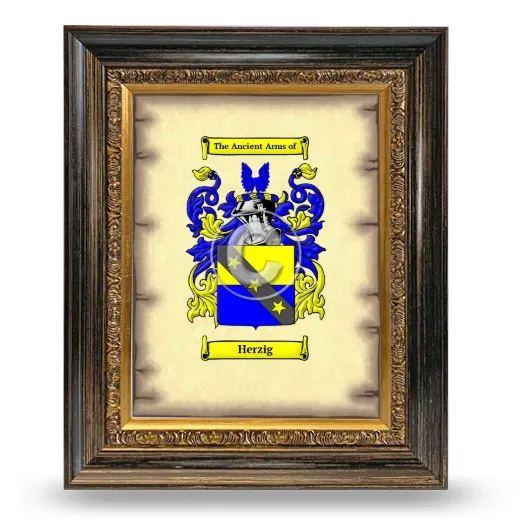 Herzig Coat of Arms Framed - Heirloom