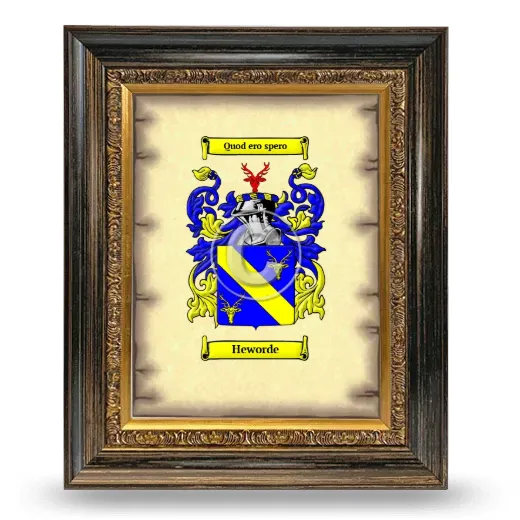 Heworde Coat of Arms Framed - Heirloom