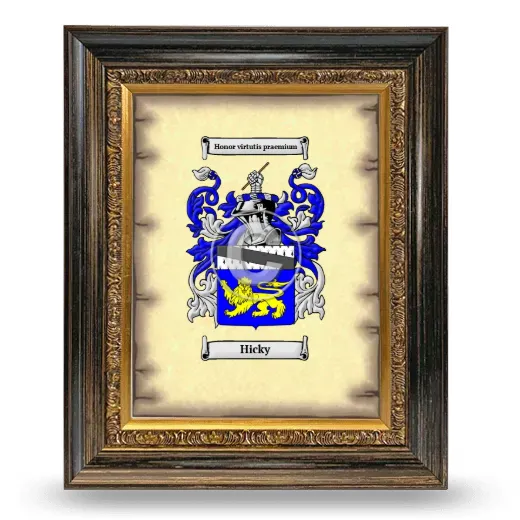 Hicky Coat of Arms Framed - Heirloom