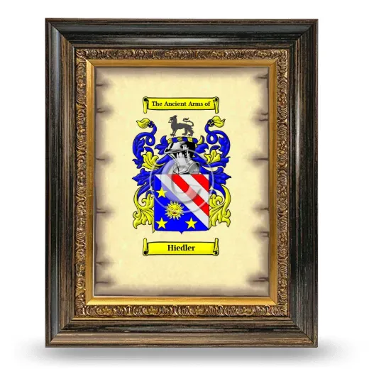 Hiedler Coat of Arms Framed - Heirloom