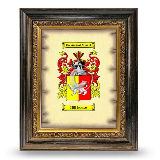 Hill house Coat of Arms Framed - Heirloom