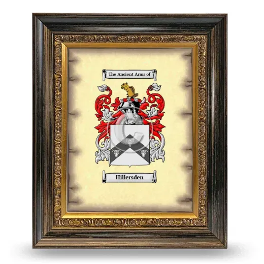 Hillersden Coat of Arms Framed - Heirloom