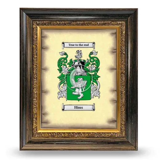 Hims Coat of Arms Framed - Heirloom