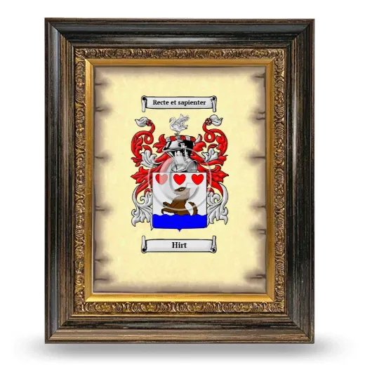 Hirt Coat of Arms Framed - Heirloom