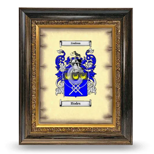 Hodes Coat of Arms Framed - Heirloom