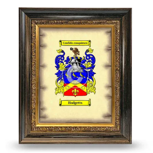 Hodgetts Coat of Arms Framed - Heirloom