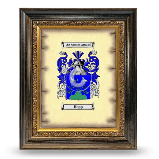 Hopp Coat of Arms Framed - Heirloom